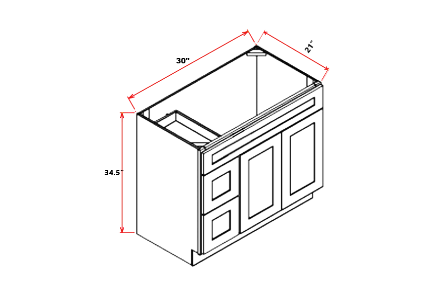 WS-VA30-2DL, White Shaker